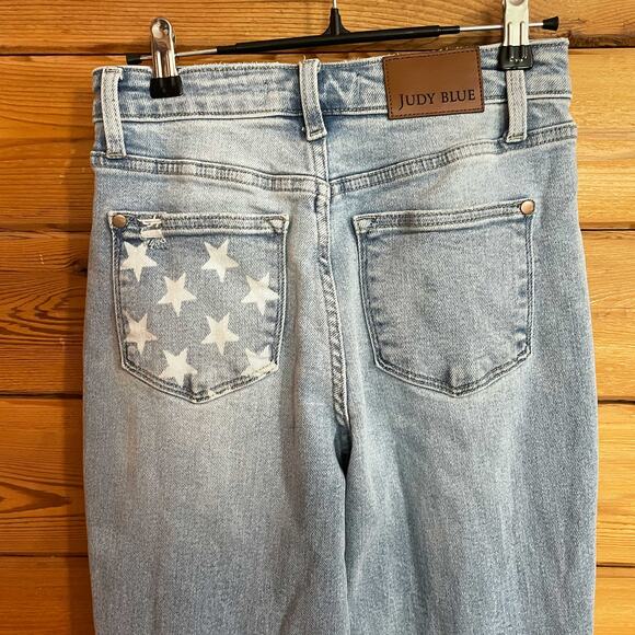 Judy Blue Star Struck Mid Rise Cuff Boyfriend Jeans Size 1/25 - Picture 6 of 8